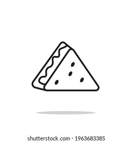 sandwich thin line icon, black color, isolated