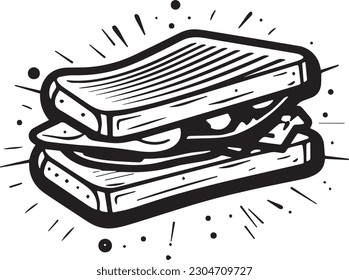 sandwich thin line icon, black color, isolated