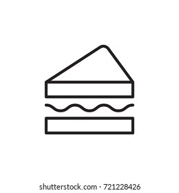 sandwich thin line icon on the white background