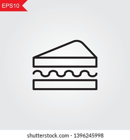sandwich thin line icon, vector illustration eps10