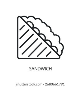 Iconos de vector de línea delgada de sándwich.