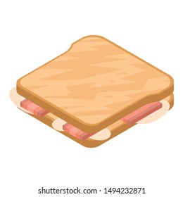 Sandwich toast icon. Isometric of sandwich toast vector icon for web design isolated on white background
