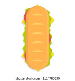 Sandwich top icon, flat style. Stock vector illustration