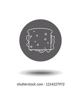 Sandwich top view outline icon. linear style sign for mobile concept and web design. Fast food simple line vector icon. Symbol, logo illustration. Pixel perfect vector graphics