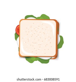 sandwich top view vector illustration