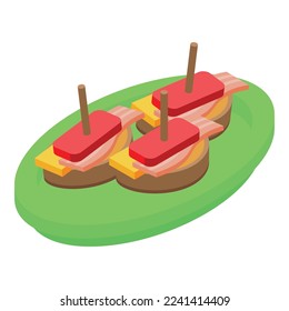 Sandwich turron icon isometric vector. Spanish food. Spain food