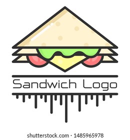 Sandwich for use as a logo, cute product, vector.