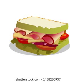 sandwich vector 3d, sandwich illustration, vector icon design, eps 10.