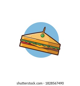 Ilustración del sándwich - diseño de ilustración vectorial - Logotipo de alimento - Ilustración de comida rápida - Ilustración de comida rápida, icono de comida