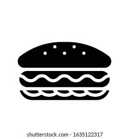 Sandwich vector, fast food related solid style icon