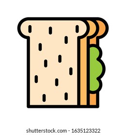 Sandwich vector, fast food related flat style icon