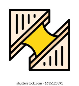 Sandwich vector, fast food related flat style icon