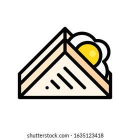 Sandwich vector, fast food related flat style icon
