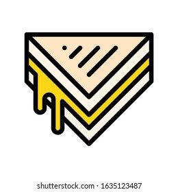 Sandwich vector, fast food related flat style icon