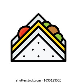 Sandwich vector, fast food related flat style icon