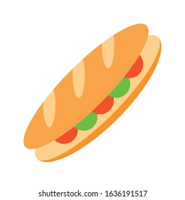 Sandwich vector, fast food related flat style icon