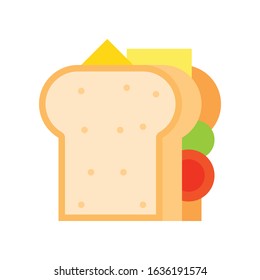 Sandwich vector, fast food related flat style icon