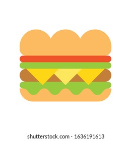 Sandwich vector, fast food related flat style icon
