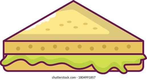 sandwich vector flat color icon