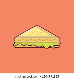 sandwich vector flat color icon