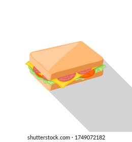 Sandwich vector flat design in white background