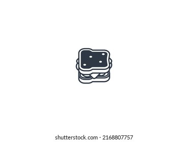 Sandwich vector flat emoticon. Isolated Sandwich emoji illustration. Sandwich icon