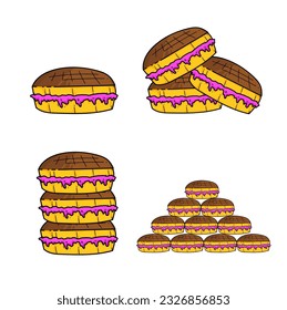 sandwich vector food icon set. bread and cake illustration. food design for design elements and clipart