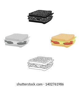 Sandwich vector icon in cartoon,black style for web