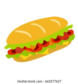 Sandwich vector icon. Design elements.