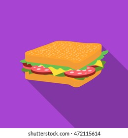 Sandwich vector icon in flat style for web