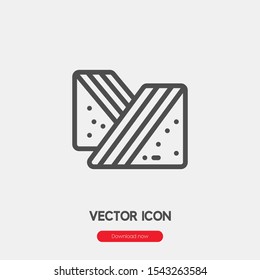 sandwich vector icon. Linear style sign for mobile concept and web design. sandwich symbol illustration. Pixel vector graphics - Vector.
