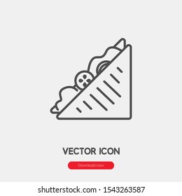 sandwich vector icon. Linear style sign for mobile concept and web design. sandwich symbol illustration. Pixel vector graphics - Vector.
