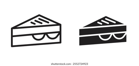 Conjunto de iconos de Vector sándwich negro relleno y estilo delineado.