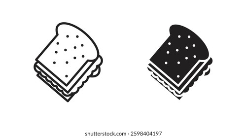 Sandwich vector icon set in black color.