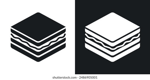 Sandwich vector icon set in solid black and white color