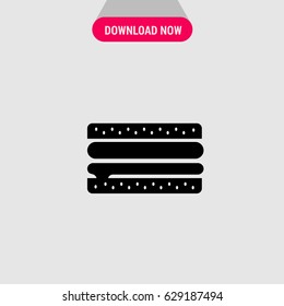 Sandwich Vector Icon, The symbol of meat between buns. Simple, modern flat vector illustration for mobile app, website or desktop app 