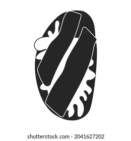 Sandwich vector icon.Black vector icon isolated on white background sandwich.