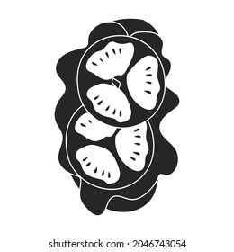 Icono del vector de sándwich.Icono del vector negro aislado en un sándwich de fondo blanco.