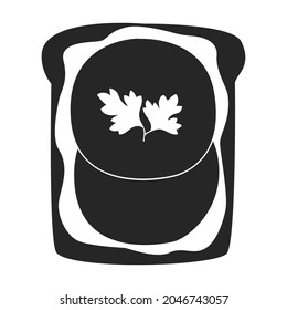 Sandwich vector icon.Black vector icon isolated on white background sandwich.