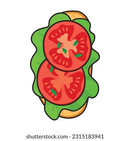 Sandwich vector icon.Color vector icon isolated on white background sandwich.