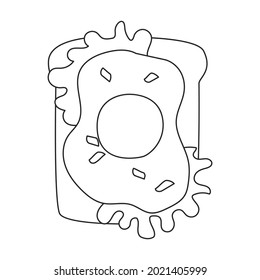 Sandwich vector icon.Outline vector icon isolated on white background sandwich.