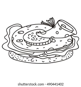 Sandwich. Vector illustration.