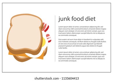 Sandwich vector illustration to apply an informative text