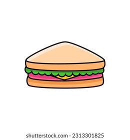 Sandwich vector illustration isolated on white background. Sandwich cartoon.