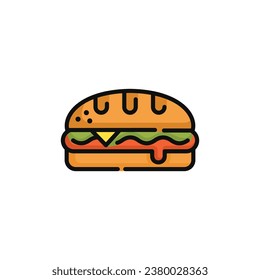 Sandwich vector illustration isolated on white background. Sandwich icon