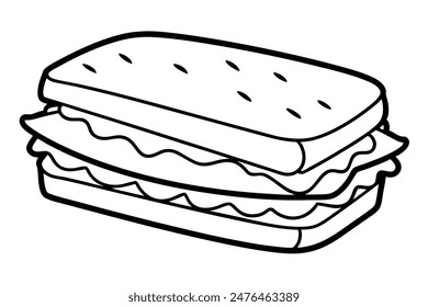 Ilustración vectorial sándwich y gráficos Line art