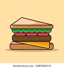 SANDWICH VECTOR ILLUSTRATION IN SIMPLE STYLE