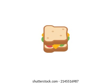 Sandwich Vector Isolated Emoticon. Sandwich Icon