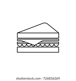sandwich vector line icon, sign, illustration on background, editable strokes