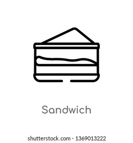 sandwich vector line icon. Simple element illustration. sandwich outline icon from hotel and restaurant concept. Can be used for web and mobile